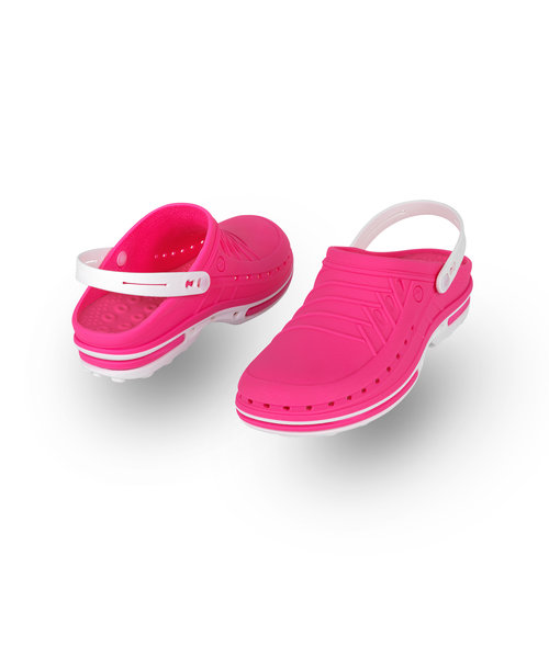 WOCK CLOG 09 blanc/fuchsia, Steri-tech (sabot médical)