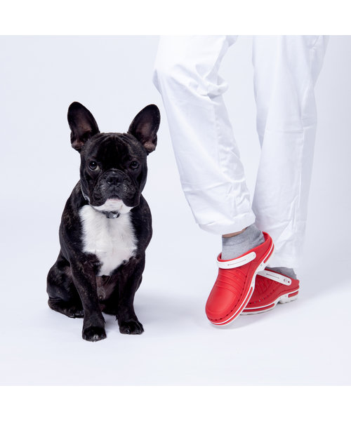WOCK CLOG 17 blanc/rouge, Steri-tech (sabot médical)