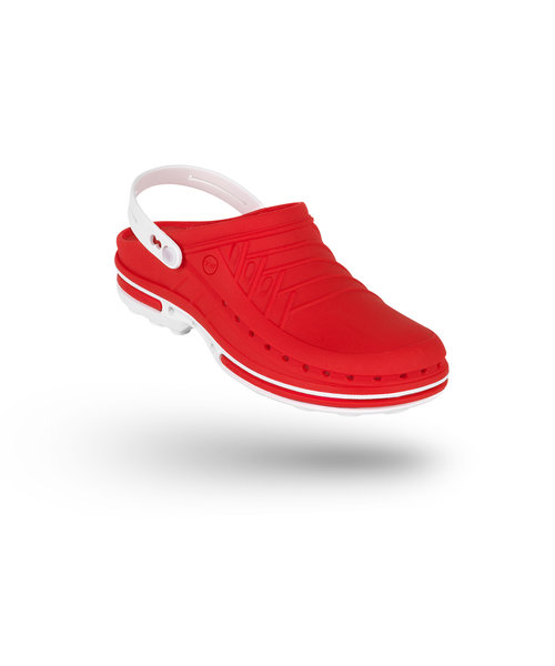 WOCK CLOG 17 blanc/rouge, Steri-tech (sabot médical)