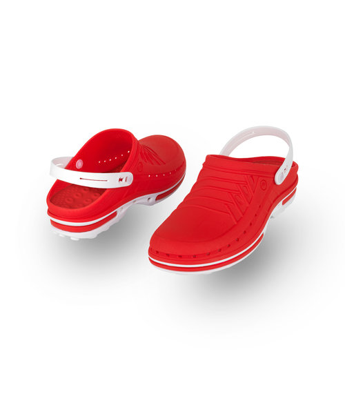 WOCK CLOG 17 blanc/rouge, Steri-tech (sabot médical)