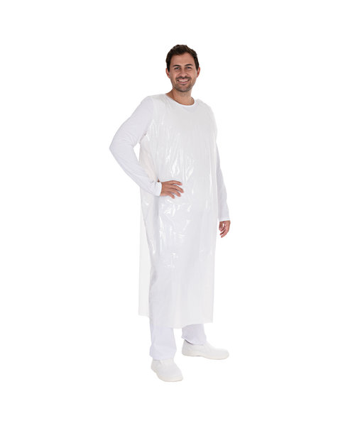 HygoStar Tablier jetable en LDPE intégral 30 my / blanc