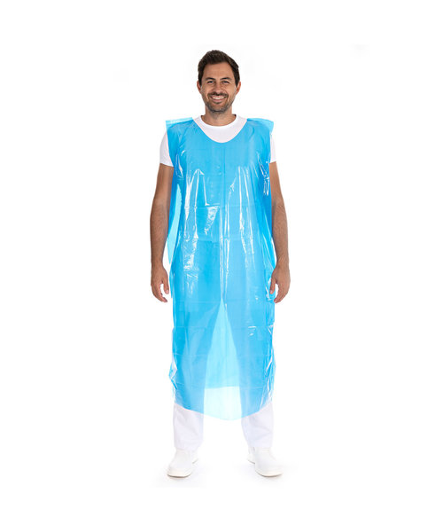 HygoStar Tablier jetable en LDPE pour le corps entier, 30 my/bleu