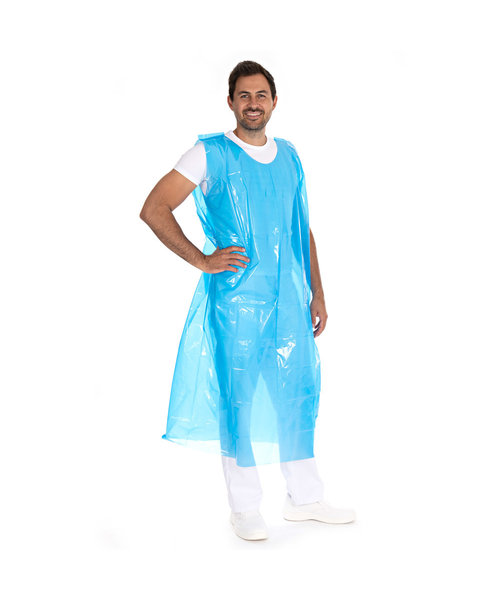 HygoStar Tablier jetable en LDPE pour le corps entier, 30 my/bleu