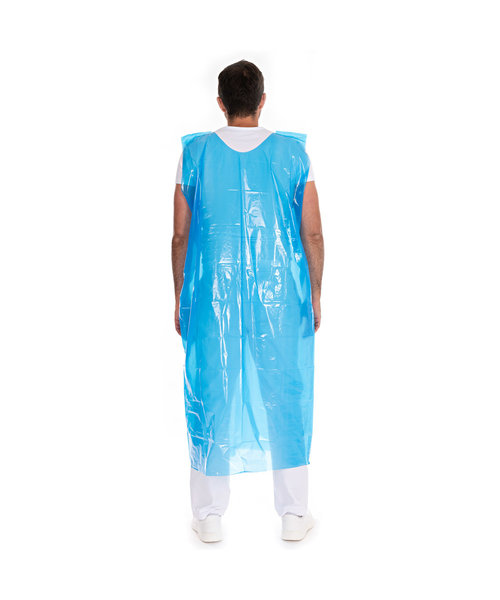 HygoStar Tablier jetable en LDPE pour le corps entier, 30 my/bleu