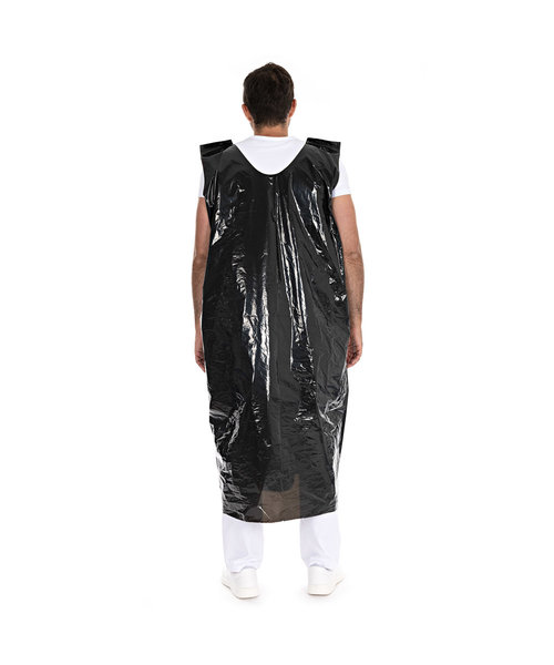 HygoStar Tablier jetable en LDPE intégral 30 my/ noir