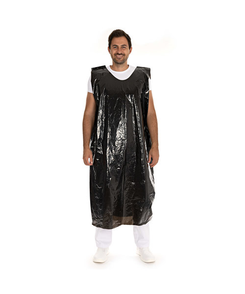 HygoStar Tablier jetable en LDPE intégral 30 my/ noir