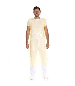 Tablier jetable en LDPE pour le corps entier, 30 my/jaune