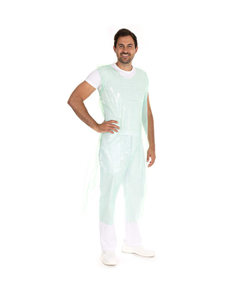 HygoStar Tablier jetable en LDPE pour le corps entier, 30 my/vert