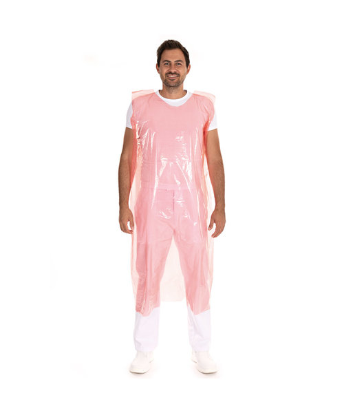 HygoStar Tablier jetable en LDPE intégral 30 my/ rouge