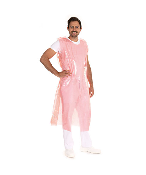 HygoStar Tablier jetable en LDPE intégral 30 my/ rouge