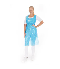 Tablier jetable en LDPE en rouleau 16 my/ bleu