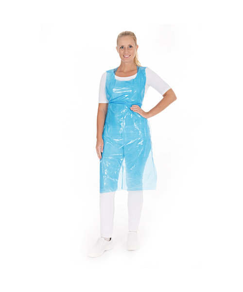 HygoStar Tablier jetable en LDPE en rouleau 16 my/ bleu