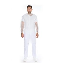 Veste visiteur PP Light avec col et boutons-pression / blanche