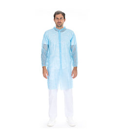 Veste visiteur PP Light avec col et boutons-pression / bleue