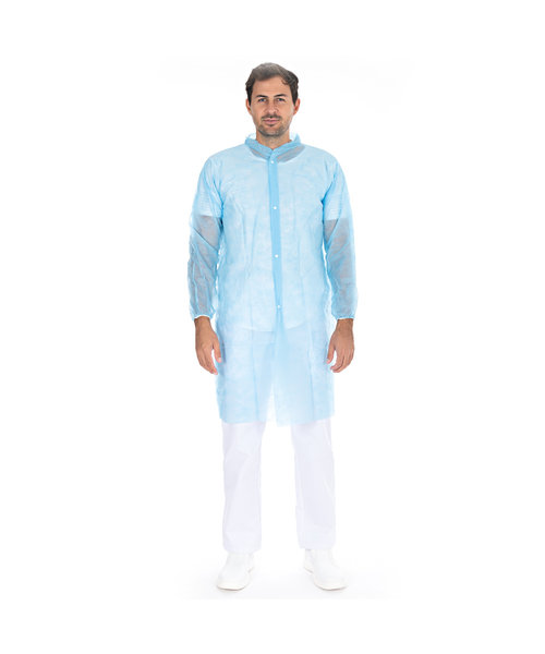 HygoNorm Veste visiteur PP Light avec col et boutons-pression / bleue