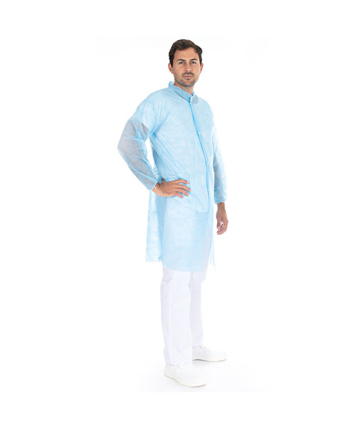 HygoNorm Veste visiteur PP Light avec col et boutons-pression / bleue