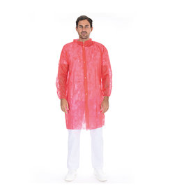 Veste visiteur PP Light avec col et boutons-pression / rouge