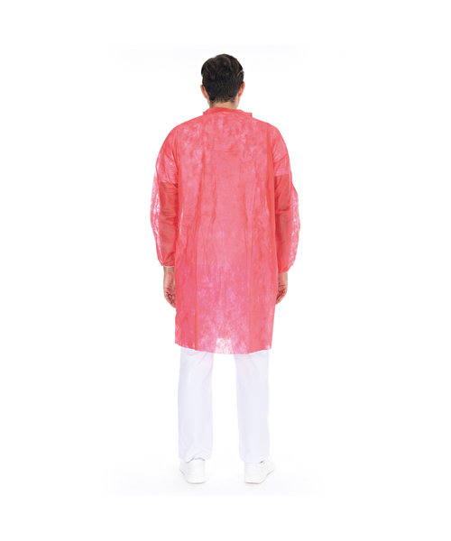 HygoNorm Veste visiteur PP Light avec col et boutons-pression / rouge