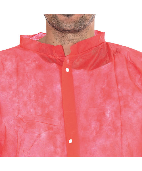 HygoNorm Veste visiteur PP Light avec col et boutons-pression / rouge