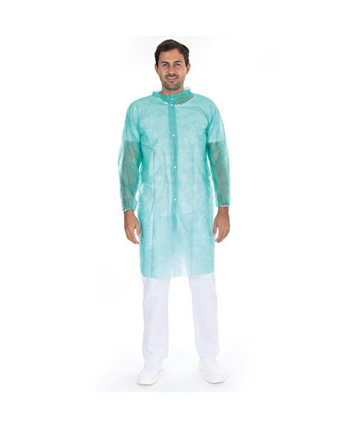 HygoNorm Veste visiteur PP Light avec col et boutons-pression / verte