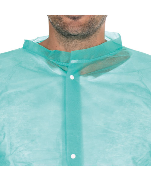 HygoNorm Veste visiteur PP Light avec col et boutons-pression / verte