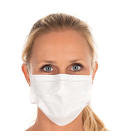 Masque buccal de type II (BFE > 98 %), 3 couches PP/blanc