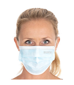 Masque buccal de type II (BFE > 98 %), 3 couches PP/bleu