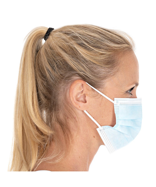 HygoStar Masque buccal de type II (BFE > 98 %), 3 couches PP/bleu