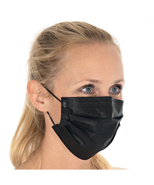 HygoStar Masque buccal de type II (BFE > 98 %), 3 couches PP/ noir