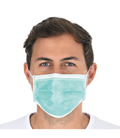 Masque buccal de type II (BFE > 98 %), 3 couches PP/vert