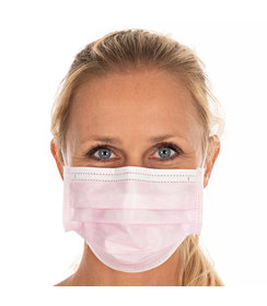 Masque buccal de type II (BFE > 98 %), 3 couches PP/rose