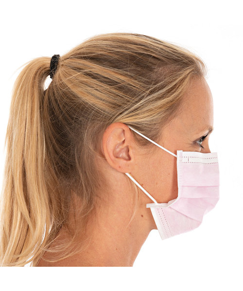 HygoStar Masque buccal de type II (BFE > 98 %), 3 couches PP/rose