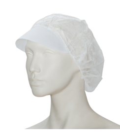 Bonnet hygiénique non tissé avec visière (béret) 50 cm blanc