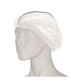 Bonnet capillaire en non-tissé « clip cap » blanc, détectable et efficace