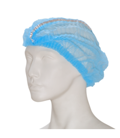 EFFICIENT DETECTABLE non-woven 'clip cap' haarmuts blauw