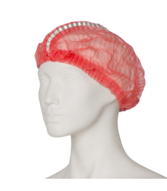 EFFICIENT DETECTABLE non-woven 'clip cap' haarmuts rood
