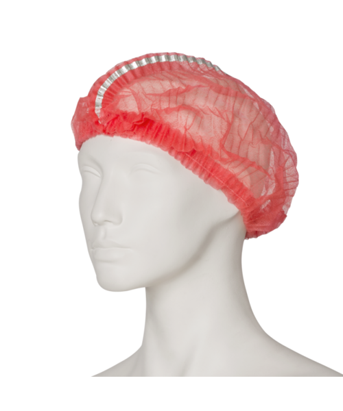 Care & Serve Bonnet à cheveux non tissé « clip cap » EFFICIENT DETECTABLE rouge