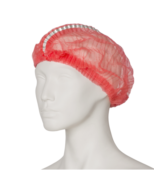 Care & Serve EFFICIENT DETECTABLE non-woven 'clip cap' haarmuts rood
