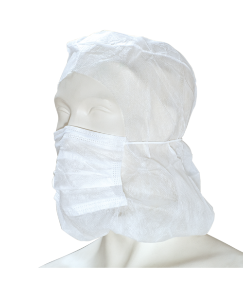 Care & Serve PREMIUM PP astro bonnet avec masque buccal blanc
