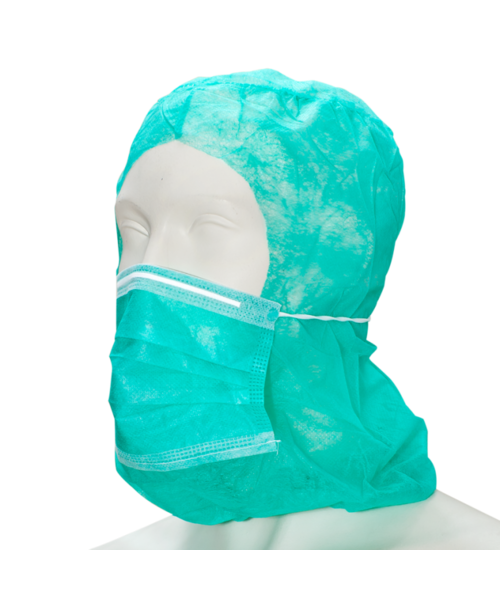 Care & Serve PREMIUM PP astro bonnet avec masque buccal vert