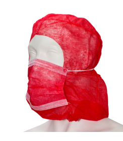 PREMIUM PP astro haarmuts met mondmasker rood