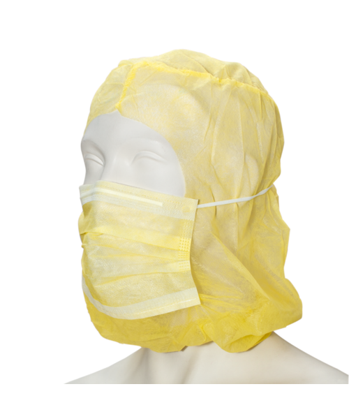 Care & Serve PREMIUM PP astro bonnet avec masque buccal jaune