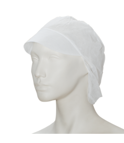 PREMIUM non-woven haarpet met klep wit