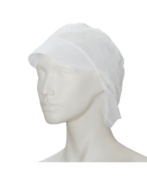 Care & Serve PREMIUM non-woven haarpet met klep wit