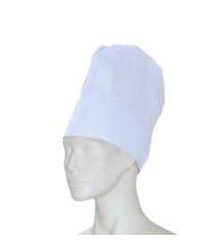 Toque de chef en papier PREMIUM (ovale) avec bandeau anti-transpiration 25 cm blanc