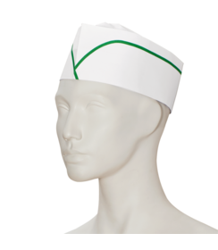 PREMIUM papieren 'forage' muts met zweetband wit - gekleurde streep groen