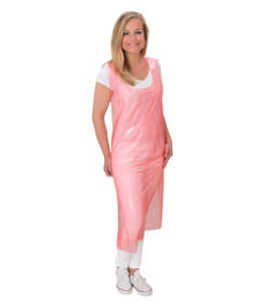 Tablier PREMIUM PE rouge bloqué, 0,018 mm