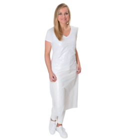 Tablier PREMIUM PE en rouleau 76 x 120 cm blanc, 0,02 mm