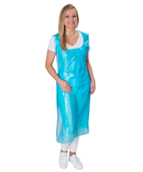 Care & Serve Tablier PREMIUM PE en rouleau 76 x 120 cm bleu, 0,02 mm