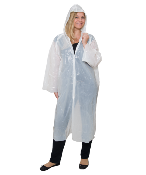 Care & Serve Veste PE EFFICIENT avec boutons-pression et capuche, couleur blanche